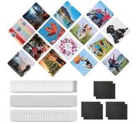 DRFGHK 100 Sets Square Button Parts, 50 * 50mm fridge Magnet maker Machine Kit, Including Metal Cover, Plastic Back Clear Film, Blank Paper, Soft