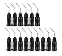 DRFGHK 300 Pcs Bent Dispensing Tips Blunt Tip Needles Dental Pre Flow Needle Black