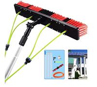 DRFGNF Hard Bristle Brush Extension Pole, Scrub Brush with Telescopic Pole,Long Handle Cleaning Brush and Deck Brush for House Siding, Deck, Garage, Patio and More,9m Rod/50cm