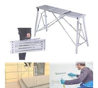 DRFGNF Multi purpose Scaffold Ladder with Adjustable Length and Height Heavy Duty Steel Folding Work Platform for Welding 30cm/40cm Width Scaffolding for Various Tasks