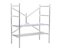 DRFGNF Portable Foldable Scaffolding Tower with Wide Non Slip Platform Galvanized Steel Welding 155cm/5.1ft Height Holds up to 880lbs