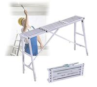 DRFGNF Working Platform, Ladder Folding Scaffolding, Portable Steel Welding Scaffolding, Suitable for Home Decoration, Car Washing (F)