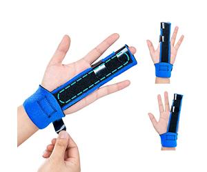 DrFinger Broken Finger Splint for Trigger Finger,Injured, Arthritis Pain, Adjustable Brace with 2 Aluminum Plate, Keep Fingers Straight (2-Fingers)