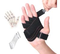 DrFinger Finger Ulnar Deviation Splint Brace, Finger Joint Deviation Orthopedic Corrector With Metal Bracket-Black-(Right-M)