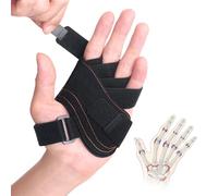 DrFinger Finger Ulnar Deviation Splint Brace, Finger Joint Deviation Orthopedic Corrector With Metal Bracket-Black-(Left-L)