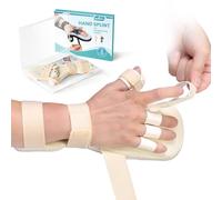 DrFinger Upgrade Resting Hand Splint Brace for Straightening Fingers with 5 Finger Support, to Keep Fingers Straight - Right (Beige)