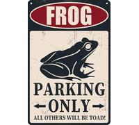 DRFYVZ Frog Parking Only Tin Sign Frog Wall Decor Vintage Frog Room Signs Funny Frog All Others Will Be Toad Sign Cool Stuff Frog Sign Retro Frog Crossing Metal Tin Signs 8 x 6 Inch.