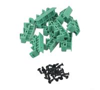 Drg-01 Pcb Din 35 Rail Adapter Mounting Bracket Set Of 5 Green Plastic Holders With Screws For Easy Circuit Board Installation On Standard Industrial Rails In Control Panels And Electrical Boxes
