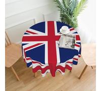 DRGFCXE British flag Round Table Cloths 60 in Washable Table Cover Picnic tablecloth Wedding Party Tablecloth Waterproof Wipeable Table Cloth