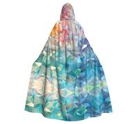 DRGFCXE colorful triangular mirror Prom Hooded poncho no zipper comes with an oversized hood comfortable and soft allowing you to enjoy the party to the fullest