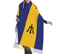 DRGFCXE Flag of Barbados Cashmere tassel scarf WomenScarf Wrap Shawl Lightweight Women's Fringed Lace Scarf Vintage scarf Fall Winter Fringed Shawl