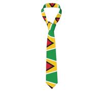 DRGFCXE Flag of Guyana Men's silk tie, business wedding party matching tie, soft fabric, classic size 4.76FT, suit tie, Bow tie, Conference tie, Printed tie