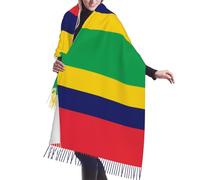 DRGFCXE Flag of Mauritius Cashmere tassel scarf WomenScarf Wrap Shawl Lightweight Women's Fringed Lace Scarf Vintage scarf Fall Winter Fringed Shawl