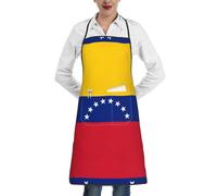 DRGFCXE Flag of Venezuela Kitchen apron pocket claved apron Men's and women's oven apron Garden supermarket apron middle 1 pocket barbecue florist apron