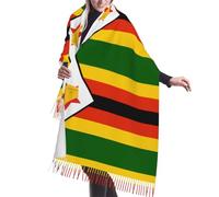DRGFCXE Flag of Zimbabwe Cashmere tassel scarf WomenScarf Wrap Shawl Lightweight Women's Fringed Lace Scarf Vintage scarf Fall Winter Fringed Shawl