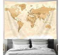 Drgilau Old World Map Tapestry Wall Hanging, Vintage Asia Europe South City Topography America Africa Japan Wall Decor Tapestries, Map of World Wall Art for Bedroom Living Room Home Office