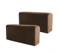 Drhomeam 1 Pair Armrest Covers Stretch Arm-Covers for Chairs Couch Sofa Anti-Slip Armchair Slipcover Furniture Protector Covers (khaki)