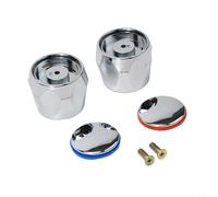 Drhomeam 1 Pair Faucet Tap Handles Knobs Shower Bathtub Faucet Knobs Hot and Cold Faucet Handle for 20 Teeth 9mm Valve Core