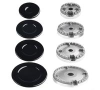 Drhomeam Gas Stove Burner Cap Cookware Hat Set Stove Lid for Kitchen Burner Head Replacement Kit Fits for SABAF Gas Stoves Cooktop Parts & Accessories(Concave)