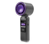 Drhomeam Handheld Turbo Fan With Ice Cooler High Speed Powerful Portable Cooling for MINI Fans LED Digital Display USB Rechargeable for Outdoor Travel, Home Office(Is black)