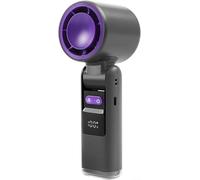 Drhomeam Handheld Turbo Fan With Ice Cooler High Speed Powerful Portable Cooling for MINI Fans LED Digital Display USB Rechargeable for Outdoor Travel, Home Office(Refrigeration Black)