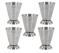 Drhomeam Stainless Steel Measuring Cup Cocktail Jigger 2.5 oz, 75 ml, 5 Tbsp Bar Mixed Drink Cocktail Tools(5PCS)