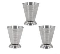 Drhomeam Stainless Steel Measuring Cup Cocktail Jigger 2.5 oz, 75 ml, 5 Tbsp Bar Mixed Drink Cocktail Tools(3PCS)