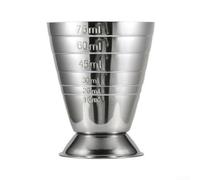 Drhomeam Stainless Steel Measuring Cup Cocktail Jigger 2.5 oz, 75 ml, 5 Tbsp Bar Mixed Drink Cocktail Tools(1PCS)