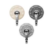 DRHYO 3Pack Vacuum Water Ripple Suction Cup Hooks, Reusable Hooks for Travel, for Kitchen Bathroom Door Window,White+Grey+Dark Grey