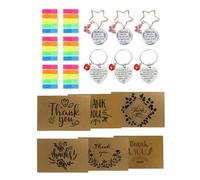 DRHYO Thank You Gifts 6 set, Appreciation Keychain for Teacher/Coworkers/Nursery Staff Leaving Gifts, Thank You Cards for Wedding/Christmas/Thanksgiving