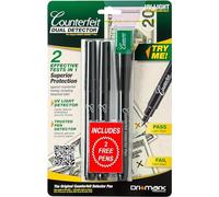 Dri Mark Dual Test - The Original Smart Money Pen with UV LED Cap Counterfeit Detector System - Plus 2 Free Detector Pens - Money Loss Prevention - Fraud Protection