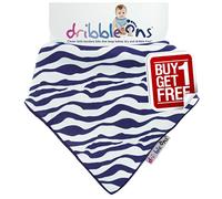 Dribble Ons Bib (0-24 Months) - Blue Zebra Stripes