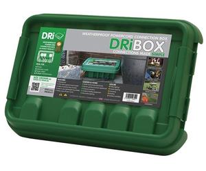 DRIBOX - IP55 Weatherproof PowerCord Connection Box Green 110 x 150 x 285mm