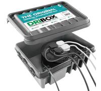 DRiBOX - Large IP55 Weatherproof Outdoor Electrical Connection Box 40 x 31 x 14.5cm - Power Cord Enclosure for Christmas Lights, Timers, Extension Cables, Leads, Reels, Transformers (Large, Grey)