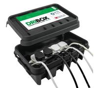 DRiBOX - Medium Black IP55 Weatherproof Outdoor Electrical Connection Box 34 x 22 x 11.7cm - Power Cord Enclosure for Christmas Lights, Timers, Extension Cables, Leads, Reels, Transformers (3 Boxes)