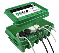 DRiBOX - Medium Green IP55 Weatherproof Outdoor Electrical Connection Box 34 x 22 x 11.7cm - Power Cord Enclosure for Christmas Lights, Timers, Extension Cables, Leads, Reels, Transformers (1 Box)