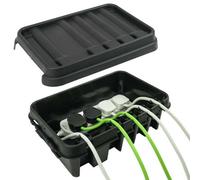 Dribox Medium Ip55 Black Weatherproof Outdoor Electrical Power Cord Connection Box Enclosure 34 X 22 X 11.7Cm