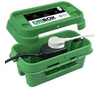 DRiBOX - Small Green IP55 Weatherproof Outdoor Electrical Connection Box 25.5 x 14.1 x 10.2cm - Power Cord Enclosure for Christmas Lights, Timers, Extension Cables, Leads, Reels, Transformers (1 Box)