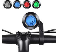 Dricar Bike Computer Wireless, 3 Color LCD Backlight Round Bicycle Speedometer, Multifunctional Waterproof Bike Odometer Speedometer for Tracking Distance Speed Time Temperature