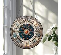 Dricar Suncatchers for Windows, Stained Glass Window Hangings, Planets Solar System Astrology Constellation, Astronomy Enthusiast Gift for Kids Adults, Home Garden Ornament Decor (20 cm)