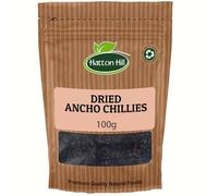 Dried Ancho Chillies 100g by Hatton Hill | Whole Rich, Smoky Peppers for Bold Flavours, Mexican Cuisine