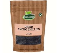 Dried Ancho Chillies 250g by Hatton Hill | Whole Rich, Smoky Peppers for Bold Flavours, Mexican Cuisine