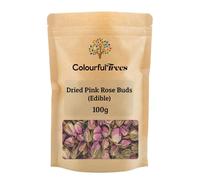 Dried Edible Pink Rose Buds 100g by Colourful Trees