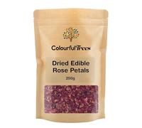Dried Edible Rose Petals 250g by Colourful Trees - Premium Quality Natural Confetti for Tea, Baking, Cooking, Cake Decoration, Weddings & Celebrations