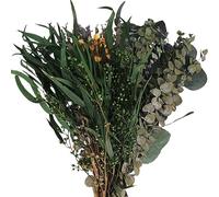 Dried Eucalyptus Lavender Bundle Shower Hanging Mixed Natural Real Eucalyptus Leaves Plant Stems and Dried Lavender for SPA Home Fragrance Bathroom Table Vase Décor (123 PCS)