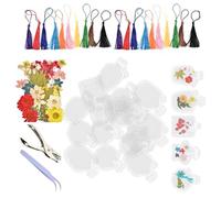 Dried Flower Bookmarks - Clear Jars Dried Flower Stickers | Handmade Floral Crafts Maker Page for Parties School Projects Friends Scrapbook Decoration Activities