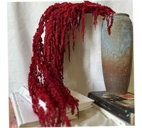 Dried Flower Bouquet, 24-31.5" Hanging Dried Amaranthus, Lifelike Natural Vine Flowers, Reusable Plants for Wedding Bouquet Wall Home Party Decor, Dark Red, Flower, A