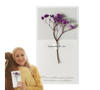 Dried Flower Cards - Birthday Greeting Dry Flower Cards - Unique Invitation and Thank You Cards, Mother's Day Surprise Cards for Teacher's Day/Mother's Day