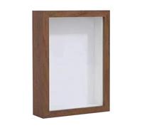 Dried Flower Frame - 10 Inches Deep Display Case | Wooden DIY Specimen Holder - Rustic Walnut Natural Finish Shadow Box For Pressed Plants Botanical Art Photo Presentation Creating Elegant Desktop