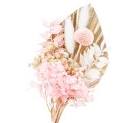 Dried Flowers Bouquet, Pink Real Dried Flowers for Cakes, Gold Palm Leaves Cake Topper, Cake Insert Decorations for Wedding Birthday Party Baby Shower Valentine's Day